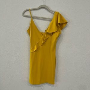 Amanda Uprichard Gold Yellow midi dress never worn